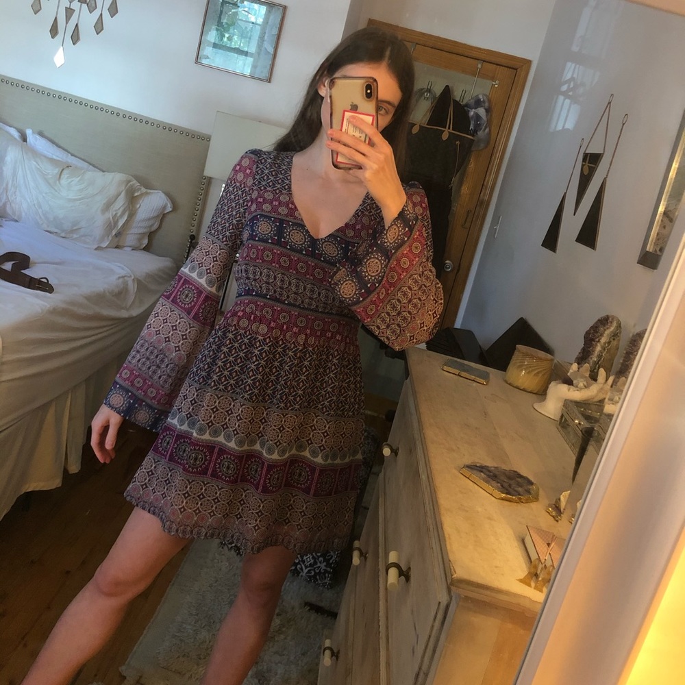 Design Lab Lord and Taylor Purple boho dress S - Picture 4 of 7